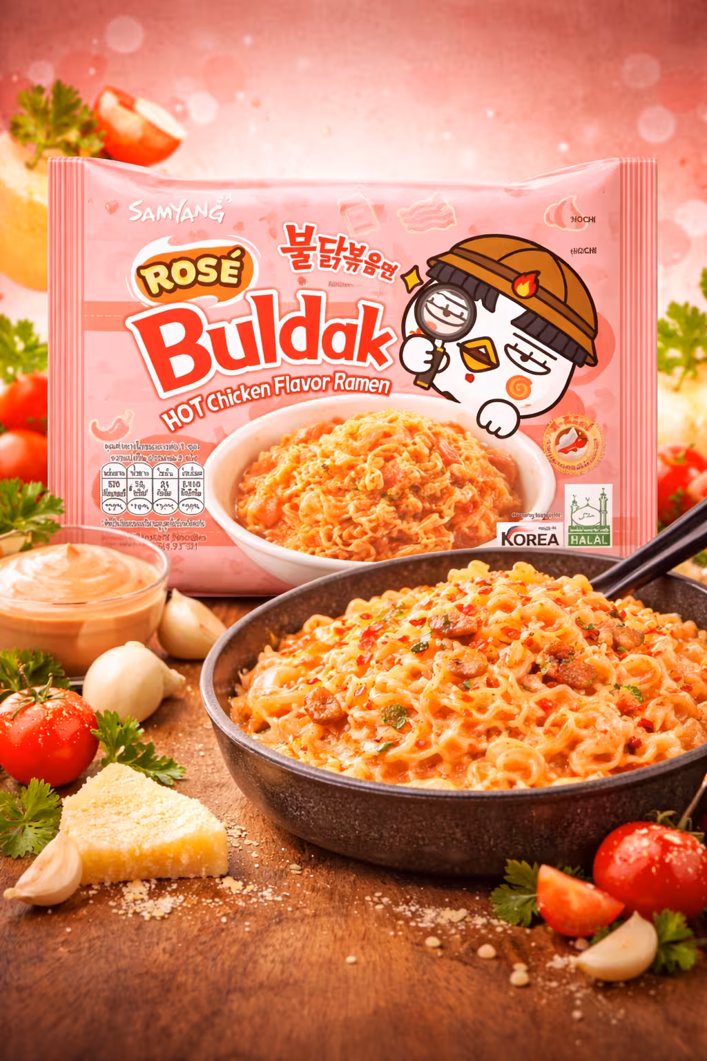 Samyang - Buldak Ramen Hot Chicken Rose - 140g