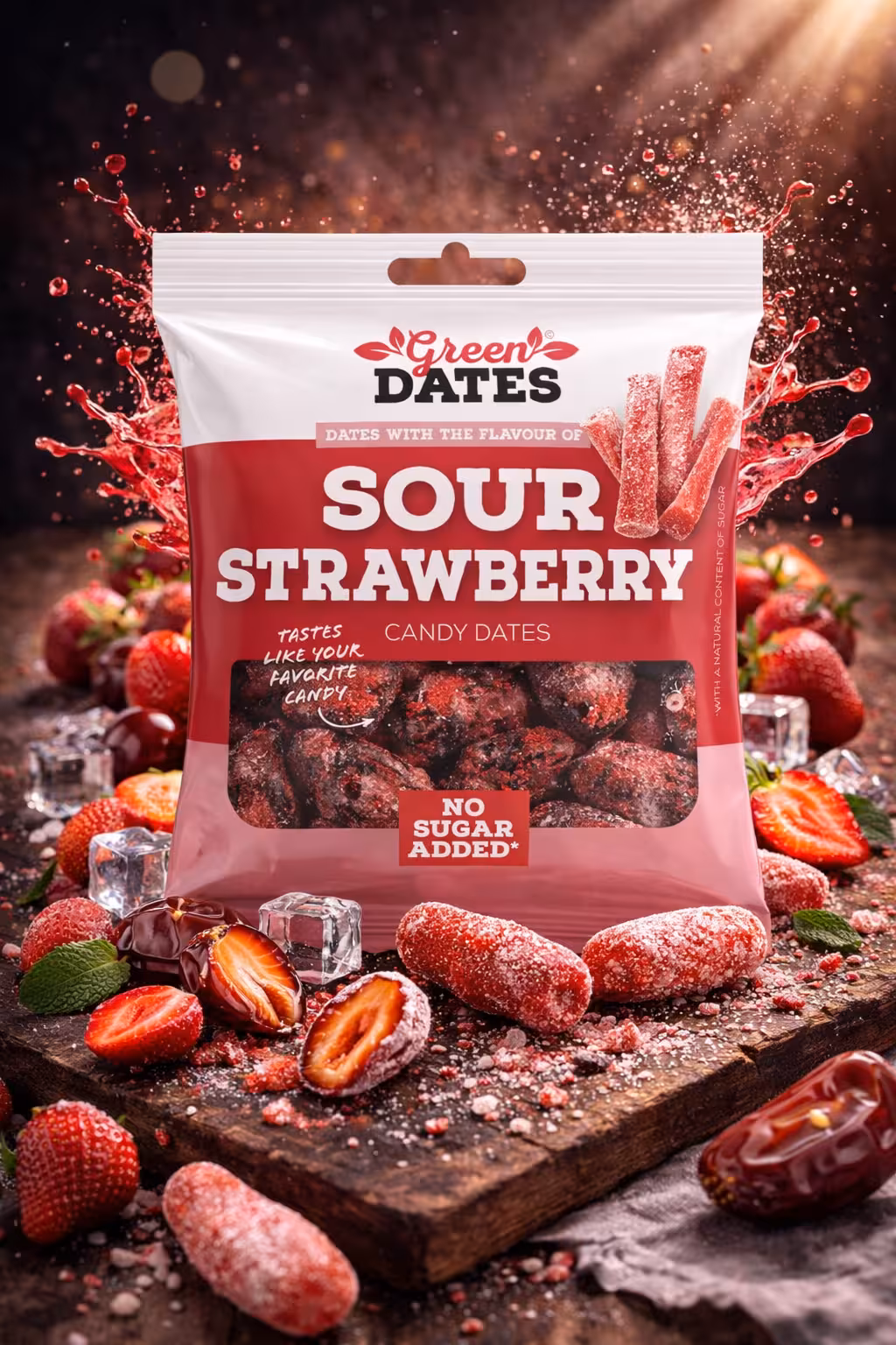 Green Dates - Sour Strawberry - 90g