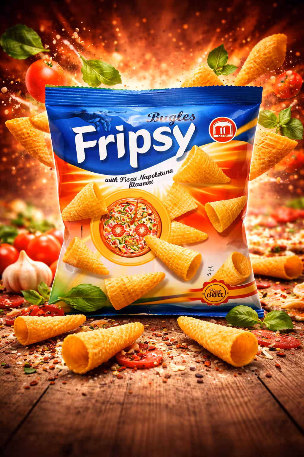 Fripsy - 3D Bugles Pizza Napolitana - 50g