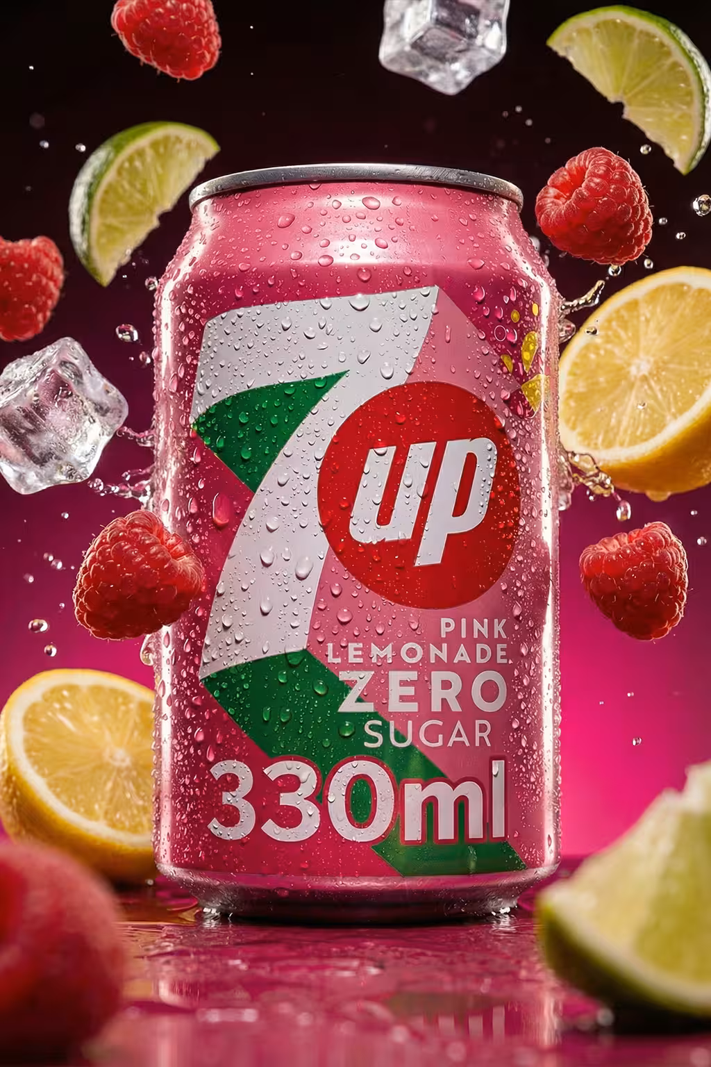 7UP - Pink Lemonade Zero Sugar - 330ml