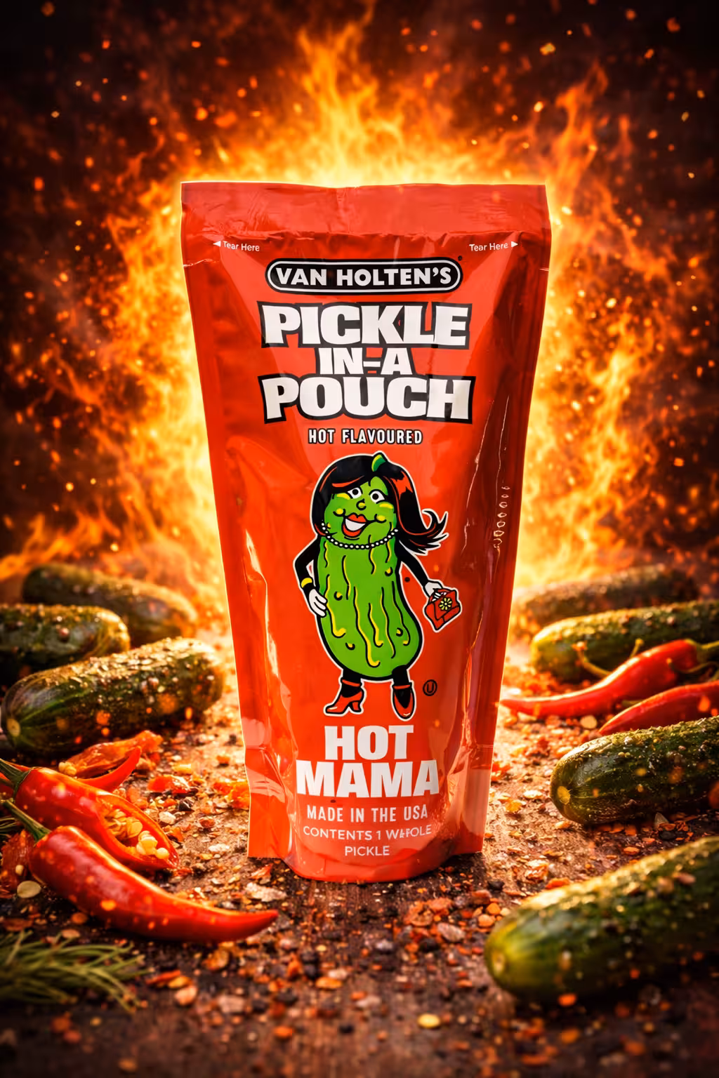 Van Holtens - Hot Mama Pickle Jumbo - 306g